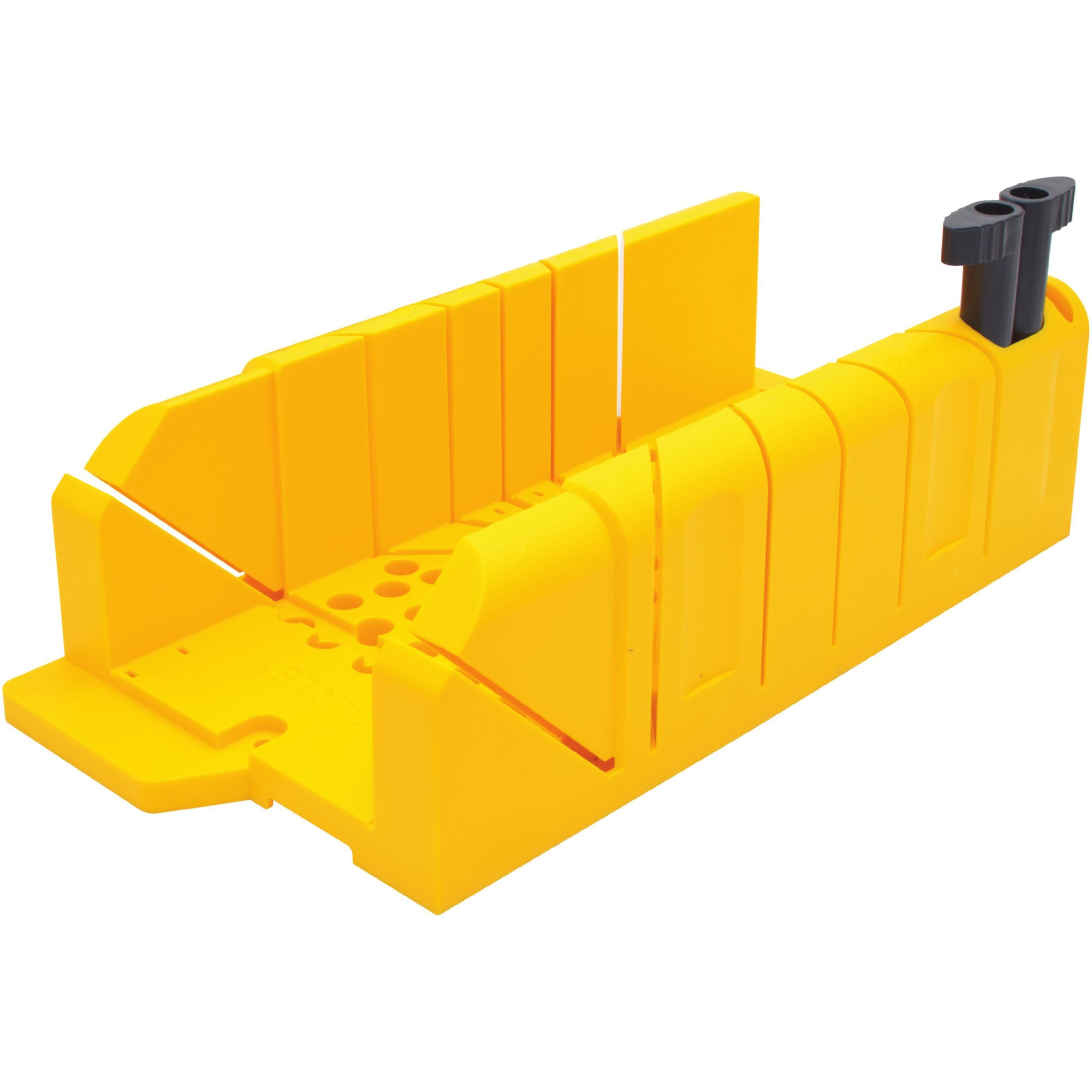 Dispozitiv de taiat si ghidaj unghiuri Stanley 1-20-112, din plastic, sloturi pentru 90°, 45° si 22.5°, lungime 11.81 inch, cu sistem patentat de depozitare pentru ferastrau