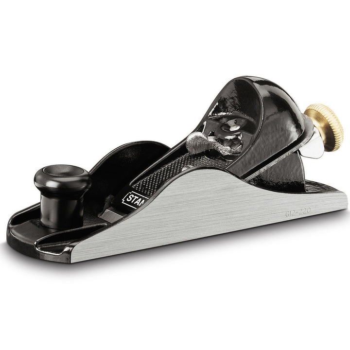 Rindea reglabila Stanley 1-12-220, Nr. 220, latime lama 40mm, cadru metal, bloc de oprire turnat, reglabila pentru adancimea taieturii si aliniere