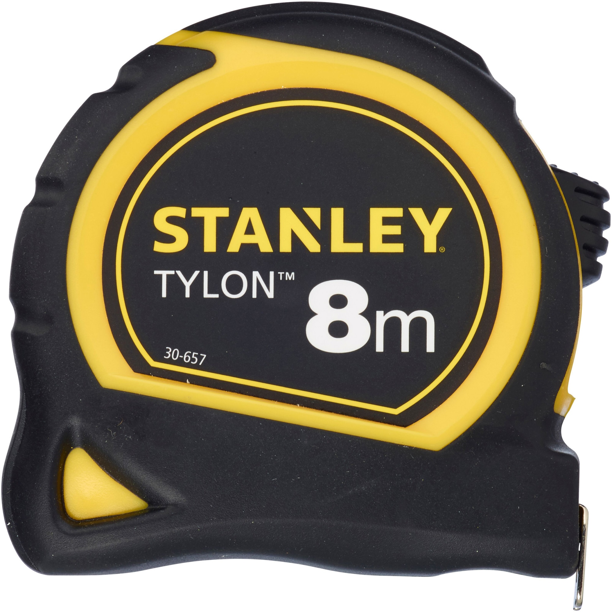 Ruleta 8m Stanley Tylon 0-30-657, cu numere centralizate pentru marcaje, design compact ergonomic si carcasa rezistenta la socuri, ofera acces facil la masuratori precise si protej
