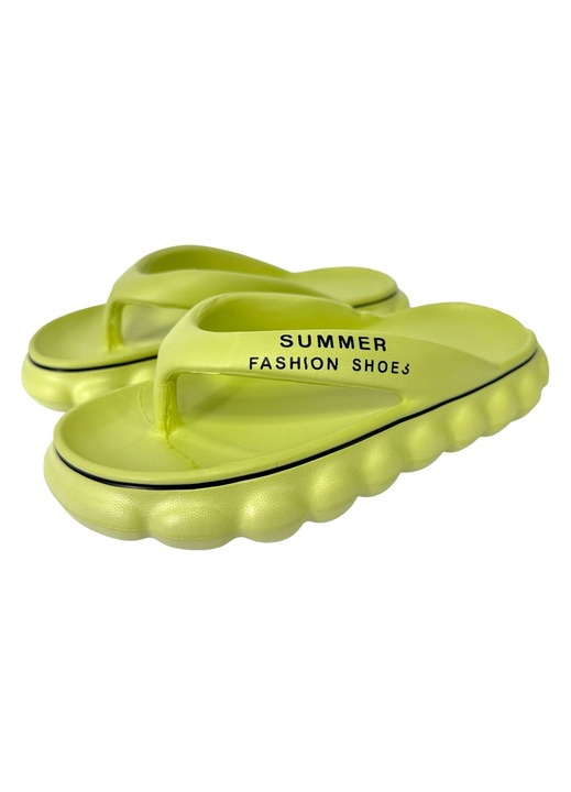 Papuci de plaja dama cu talpa groasa, verde, PD56, Verde, 40-41