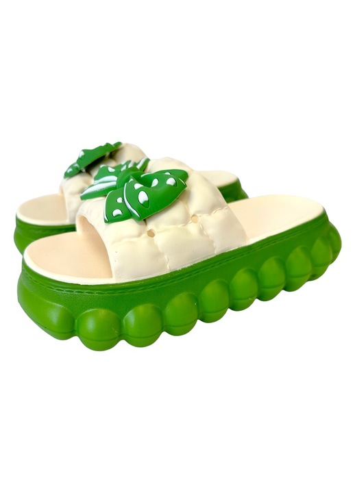 Papuci de plaja dama cu talpa groasa, verde, PD61, Verde, 39-40