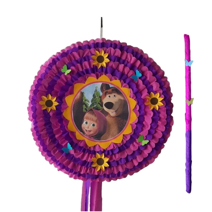 Pinata Masha si ursul, Diametru 42cm + Bat