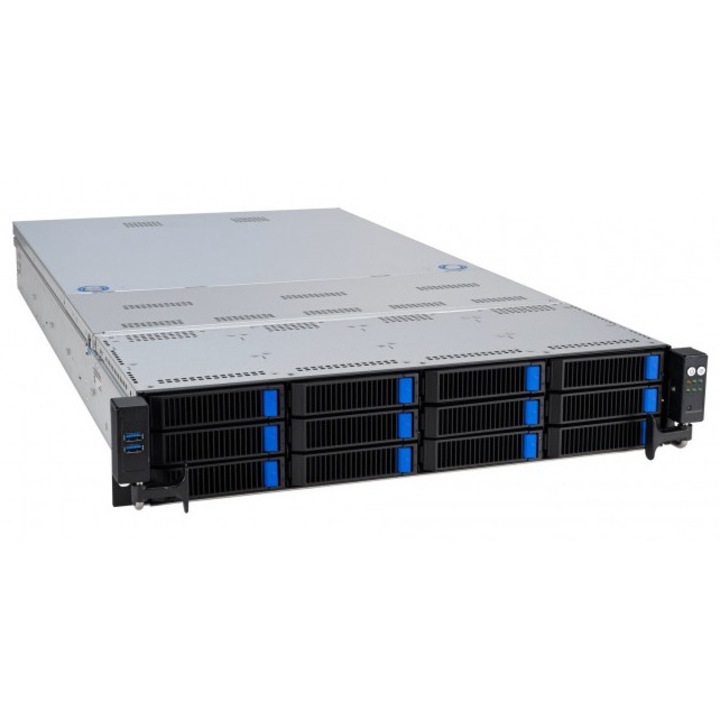 Сървър, ASUS, 2 процесора AMD EPYC, 10 Gigabit Ethernet, 2600 W, 449 x 88,1 x 840 mm, сив