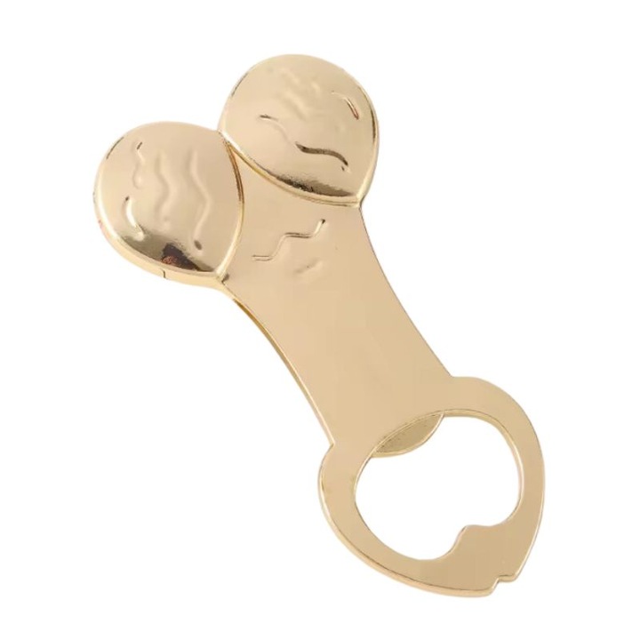 Отварачка за бутилки, сок, бира, 9 см х 4,5 см, метал, злато, идеална за подарък