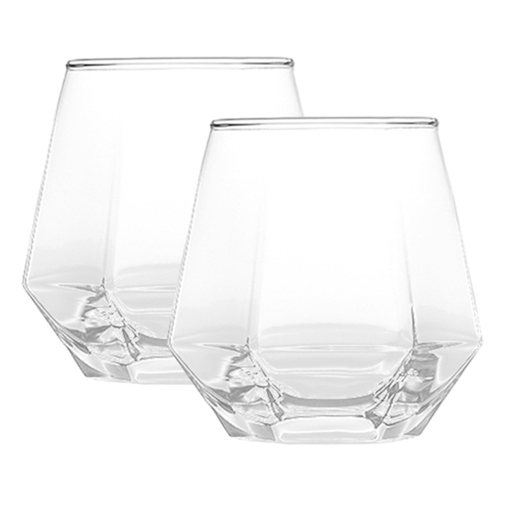 Pahare Jormftte, 2 db-os szett, 400ml, szürke, átlátszó, barna