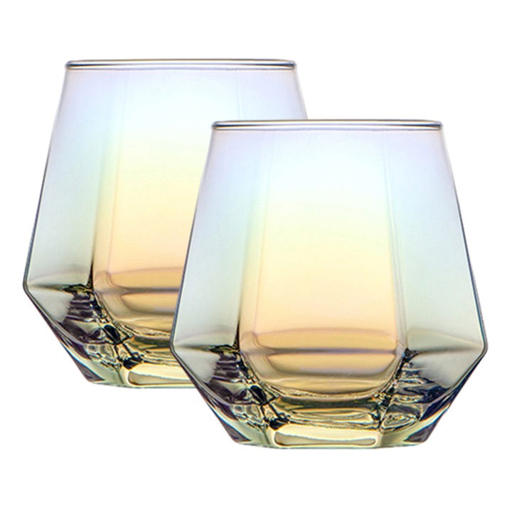 Jormftte pohár, 2 db-os szett, 400ml, szürke, átlátszó, barna