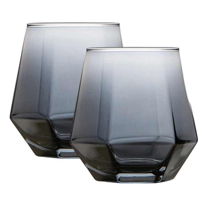 Jormftte poharak, 2 darabos készlet, 400ml, szürke, átlátszó