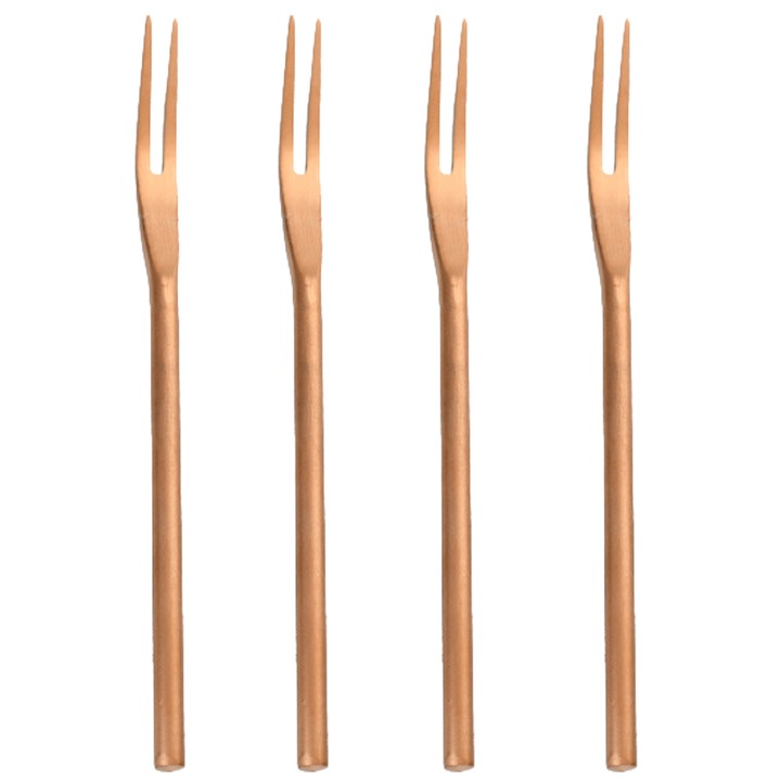 4 db rozsdamentes acél salátavilla készlet, ezüst, 12 cm