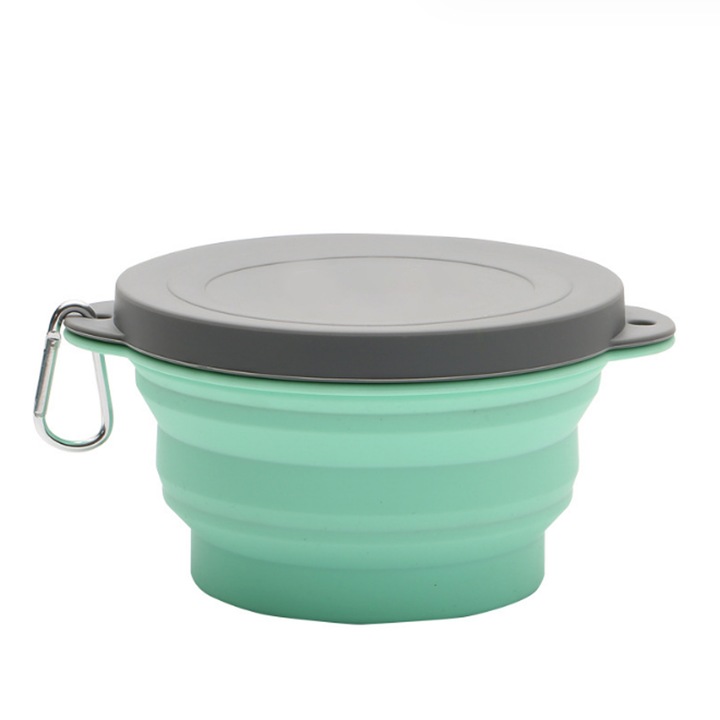 Jormftte 2 darabos összecsukható szilikon tálkészlet, rózsaszín, kék, zöld, 16.5x2.8cm, 19.5x2.8cm