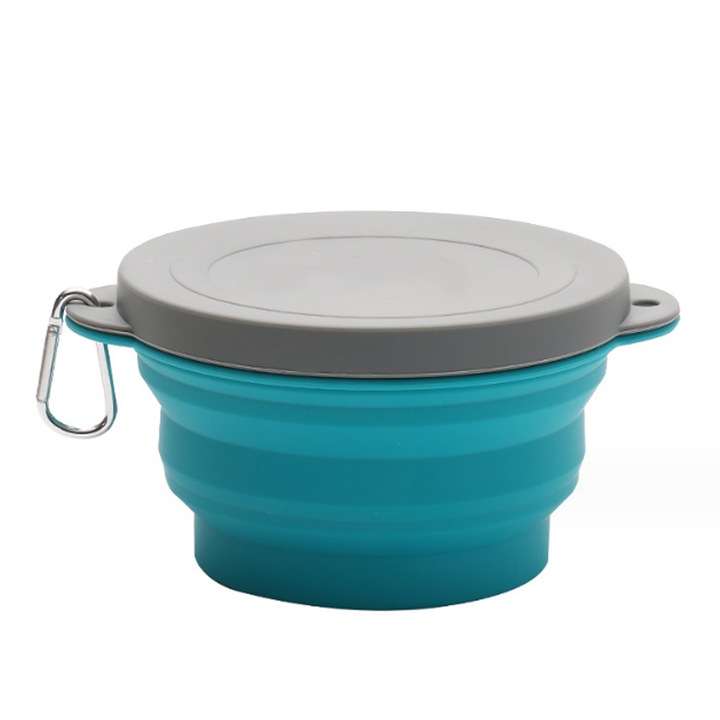 Jormftte 2 darab összecsukható szilikon tálkészlet, rózsaszín, kék, zöld, 16.5x2.8cm, 19.5x2.8cm