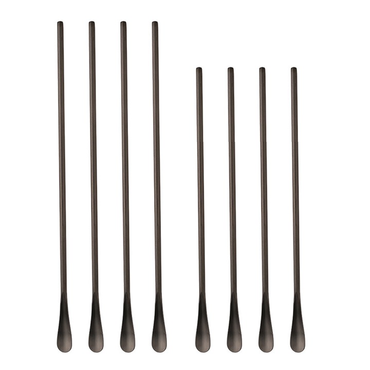 Set 8 lingurite cafea, Cozevdnt, Inox, Negru