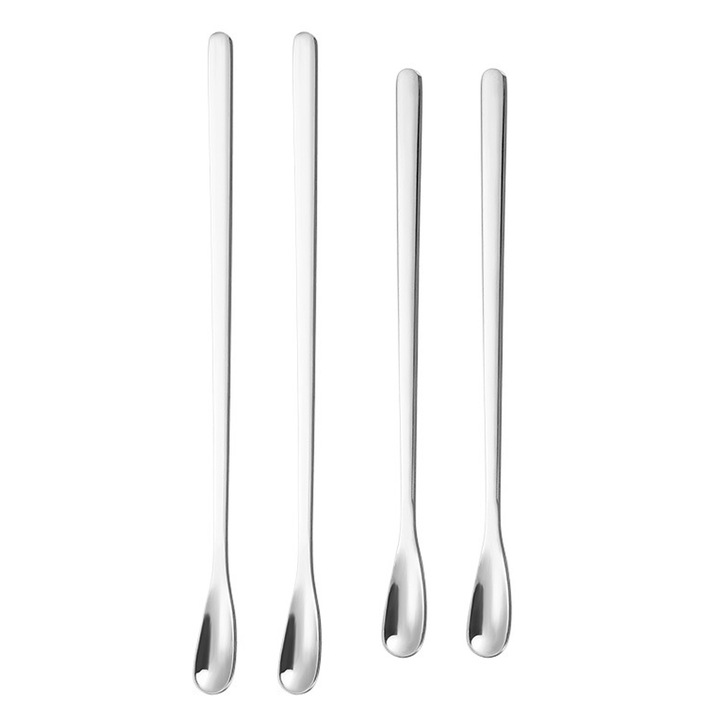 Set 4 Lingurite cafea, Cozevdnt, Inox, 15.6 cm / 17.8 cm, Argintiu