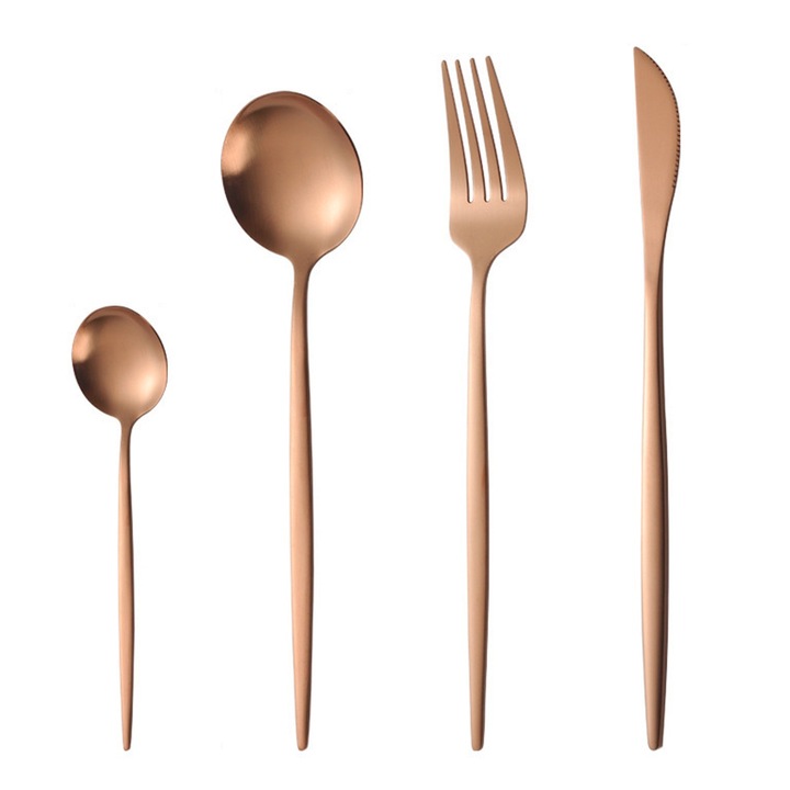 Set tacamuri din otel inoxidabil, 4 linguri, 2 furculite, 2 cutite