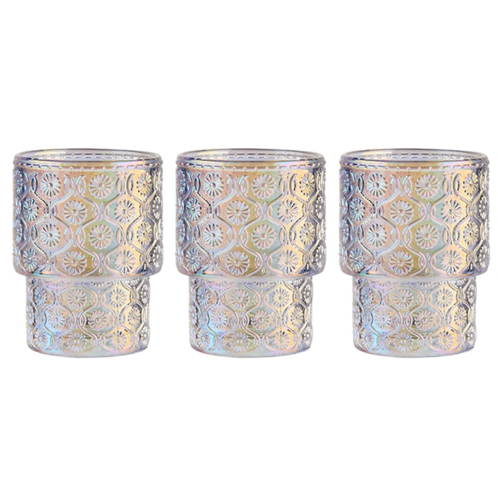 Set 3 pahare Laguna Beach, retro, sticla, capacitate 202ml, 9x7x5.5cm