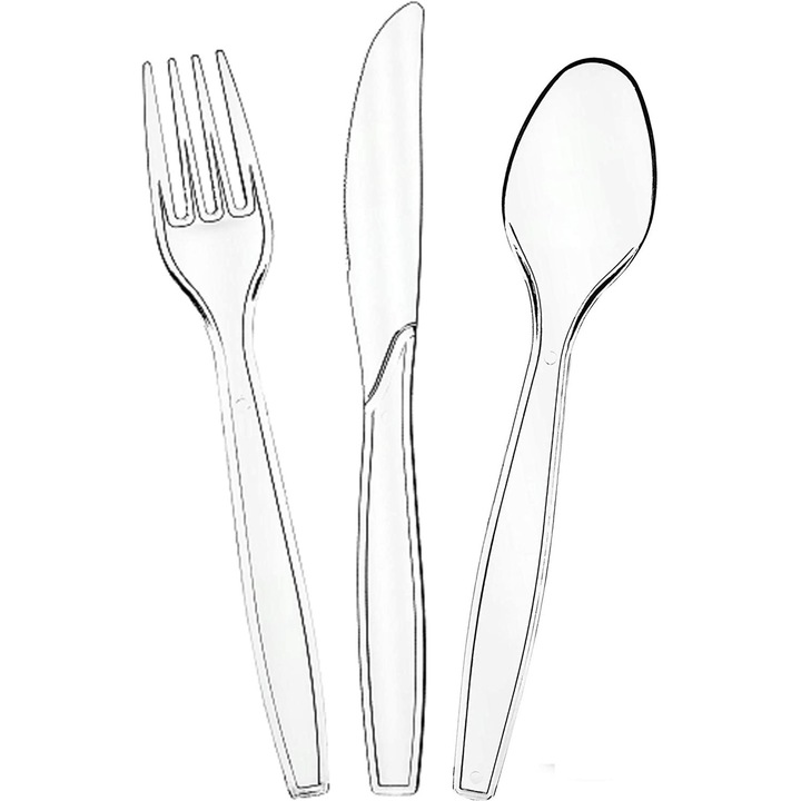 Set tacamuri QttvbTna, plastic rezistent, transparent, reutilizabil