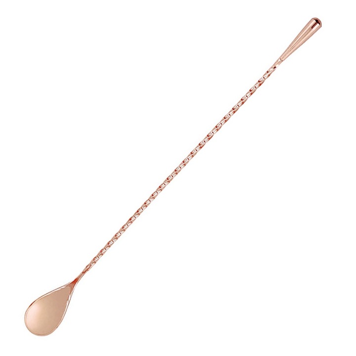 Rozsdamentes acél keverőkanál, Jormftte, ezüst és rózsaarany, 30.5x2.8cm