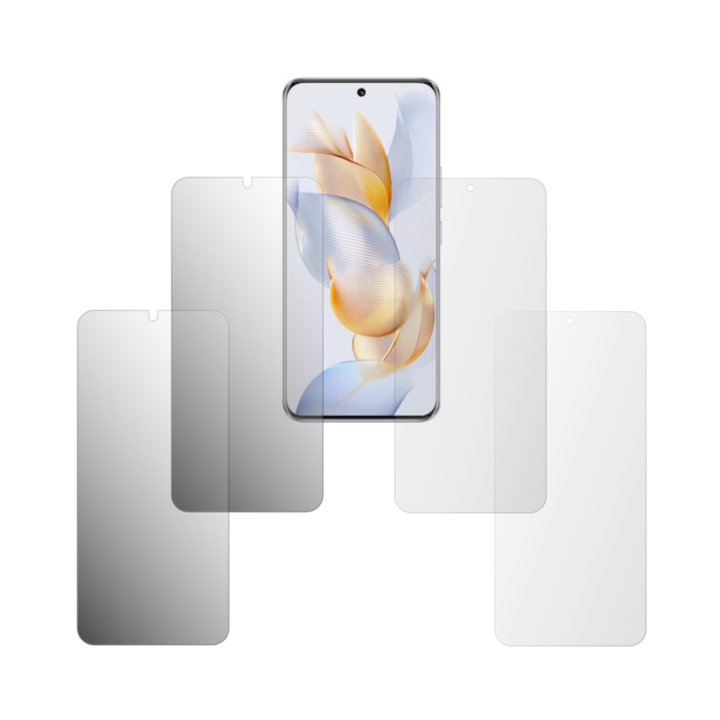 Set 4X Folie Protectie Ecran Folie24, pentru Honor 90, 2X Ultra-Clear + 2X Mate, Acoperire Full-Display si Case-Friendly, Adezive, Flexibile cu Auto Regenerare