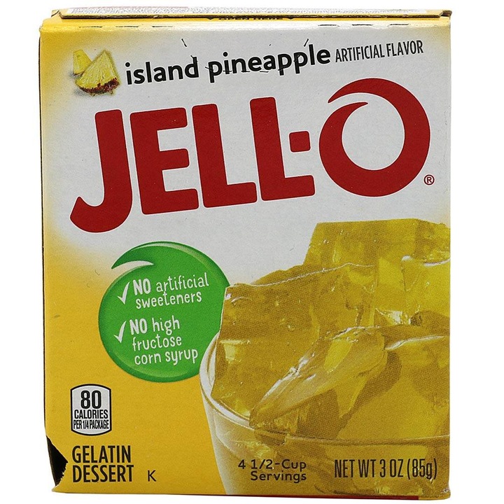 Pudra pentru jeleu cu aroma de ananas, 85 g