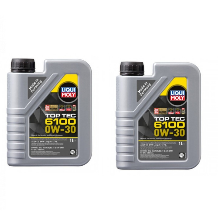 Pachet 2 litri Ulei Motor Sintetic Liqui Moly Top Tec 6100 0W30