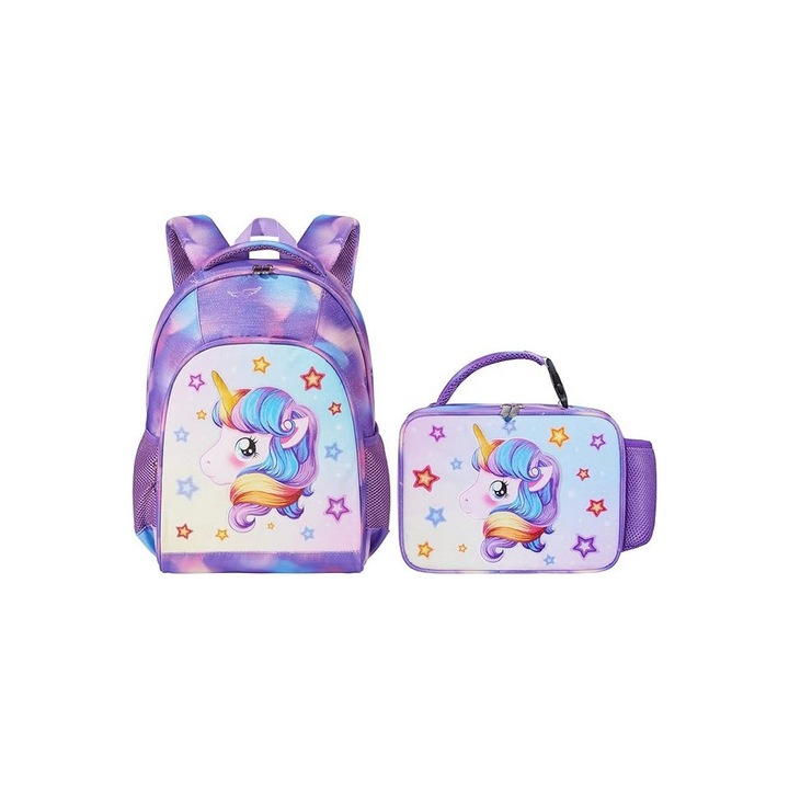 Ghiozdan, model unicorn, multicolor,38 x 30 x 12 cm, Wawsam