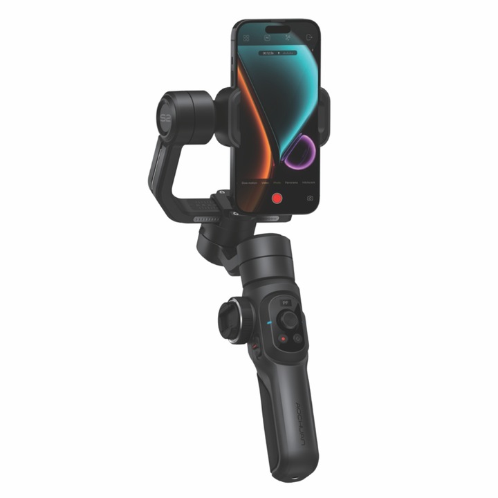 Aochuan SMART S2 Gimbal стабилизираща система, D6733, с 3 оси, специално приложение, Content Creator Edition, матово черно