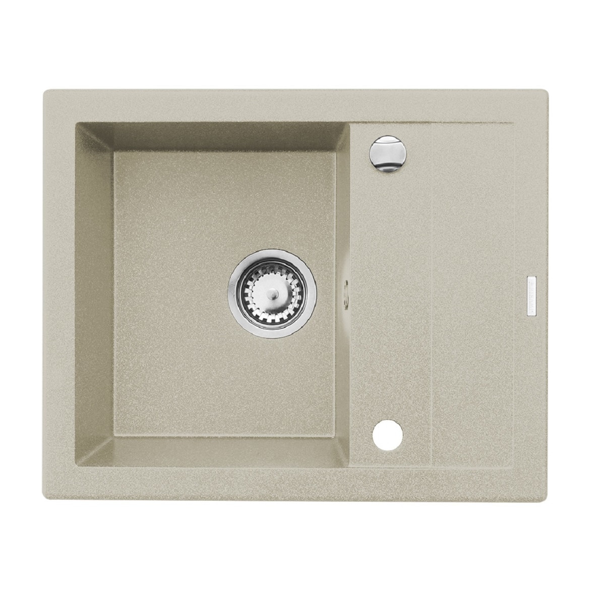 Chiuveta bucatarie Pyramis STUDIO, 590x480mm, 1 cuva 1 picurator, adancime 180mm, reversibila, montare pe blat, Pyragranite Beige