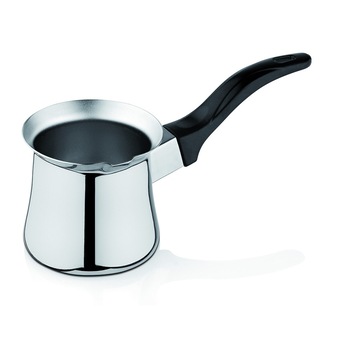 Ibric din inox, cu maner din bachelita, 300 ml Ibric din inox, cu maner din bachelita, 300 ml