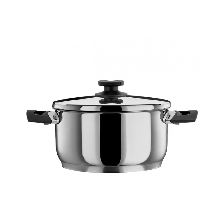 Oala din inox Pyramis CLASSIC, diametru 26cm, capacitate 7,2litri, capac din inox, potrivita pentru toate tipurile de plite