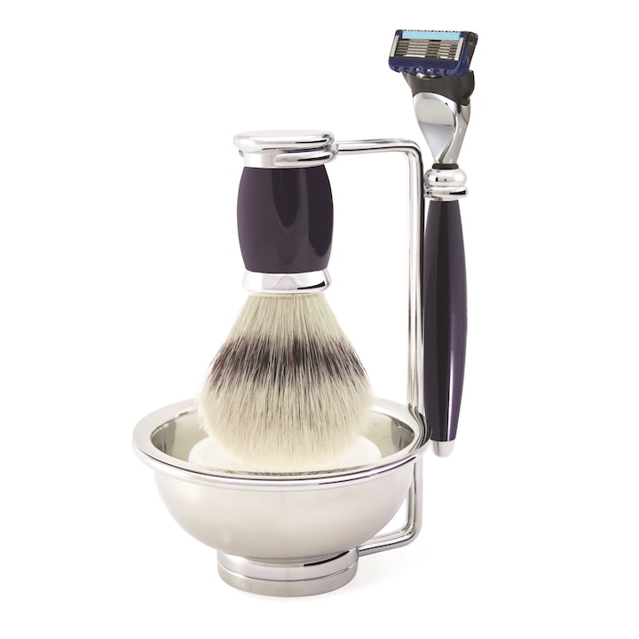 Edwin Jagger Set barbierit 4 piese 4PCB3FSYNST, Bulbous Blue Fusion Pro Glide