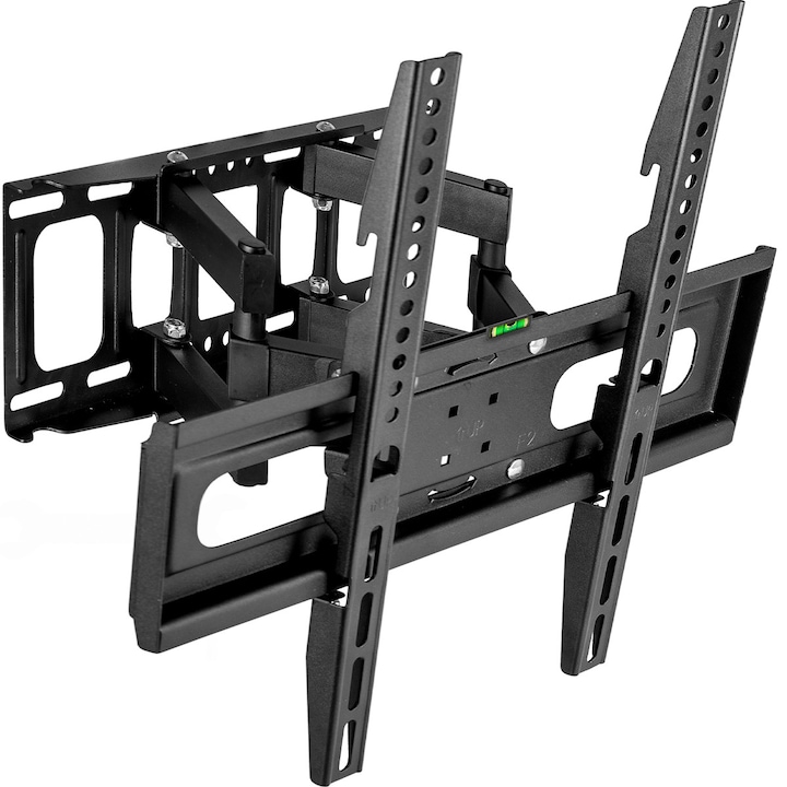 Suport TV de Perete, Pivotant, Universal, Diagonala 32”- 70” ( 80 - 178cm ), Max 50 kg, Vesa 100x100 – 400x400, Negru, Sim Online®