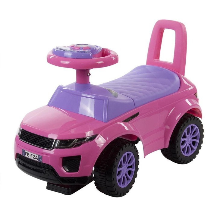 Sun Babaautó, rózsaszín, szülői fogantyúval, 61x28x41cm, 12m+