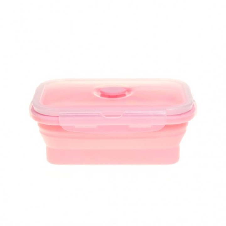 Casoleta din silicon si pvc 500 ml 16x10x6cm roz