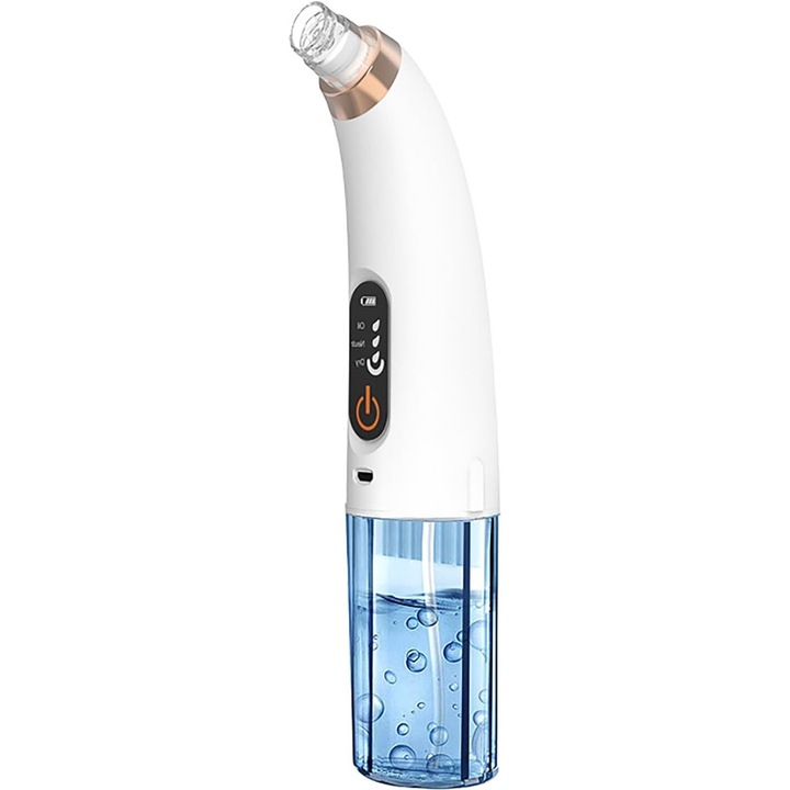 Уред за премахване на черни точки и мазнини Latauar, Вакуум, Грижа за лицето, Почистване на кожата, Пори и акне, 3 нива на мощност, USB кабел, Лента за глава, Ластик за коса, Кърпа за лице, Включена кутия за съхранение