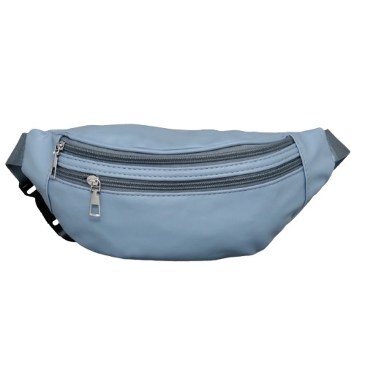 Geanta crossbody 2213, 24/12/9, piele ecologica, Albastru deschis, 24 x 12 x 9 cm