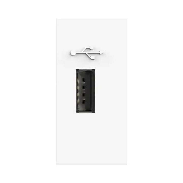 Priza Usb Simpla Livolo Tip A, 1 Modul, Alba