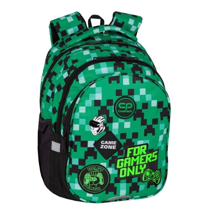 Rucsac scolar CoolPack Jerry Game Zone, 28 x 39 x 15 cm, Multicolor