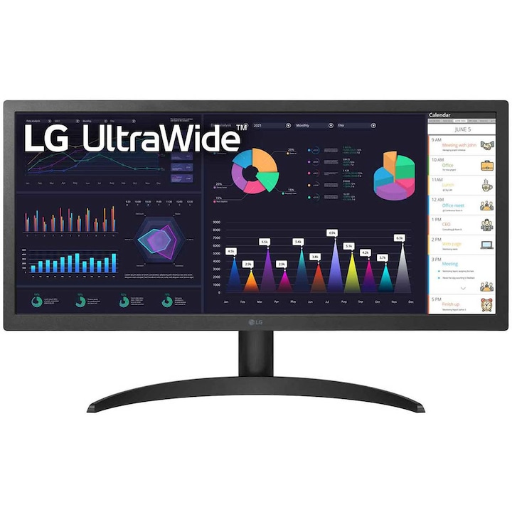 Монитор LG26WQ500-B, 25.7", IPS, 2560x1080, 2 x HDMI, 1 x Audio Out