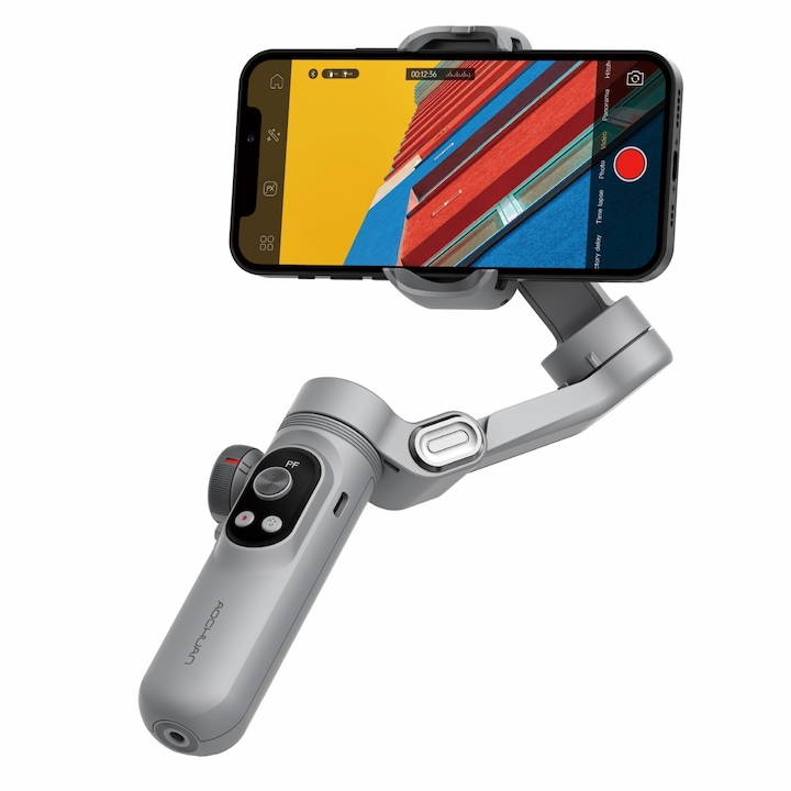 Aochuan SMART X PRO Gimbal стабилизираща система, D6731, с 3 оси, включена батерия, специално приложение, Content Creator Edition, Matt Grey