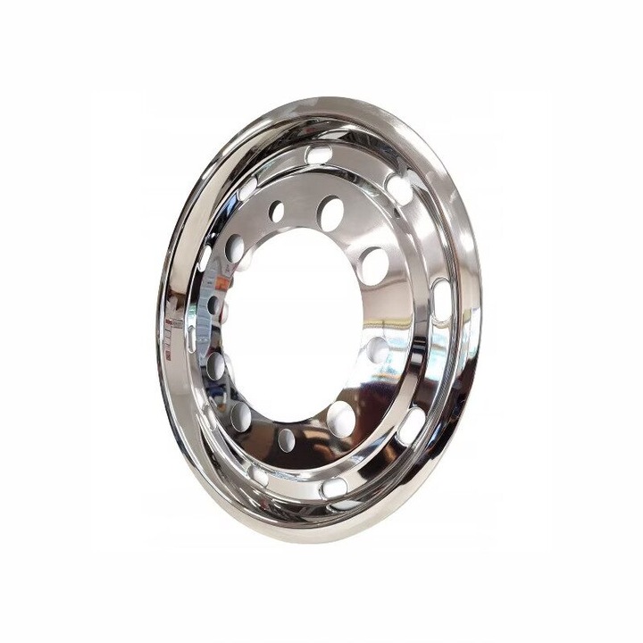 Capac roata 22.5"x11.75" ET130, fata, din otel inoxidabil, plat pentru autobuz, tir, 10 gauri, 52SF3 A2A