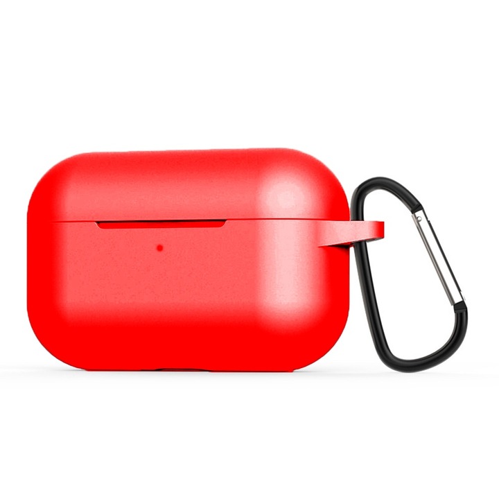 Carcasa pentru AirPods Pro FONIX, Decupaj Port Incarcare, Carabina de prindere, Rezistenta, Rosu