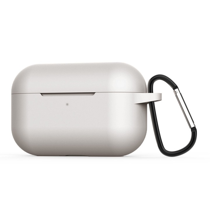 Carcasa pentru AirPods Pro FONIX, Decupaj Port Incarcare, Carabina de prindere, Rezistenta, Gri