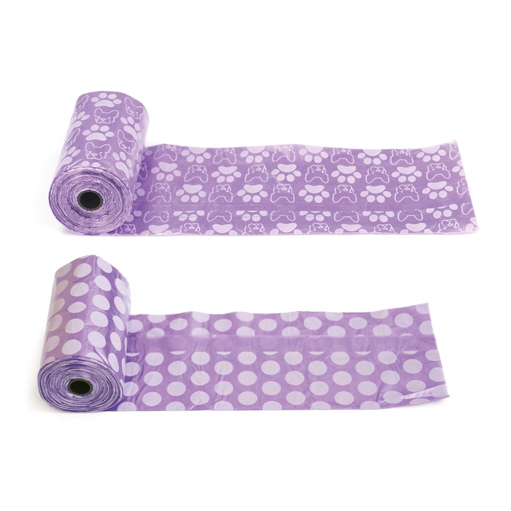 Set pungi igienice pentru caini, 9x20buc, Mov