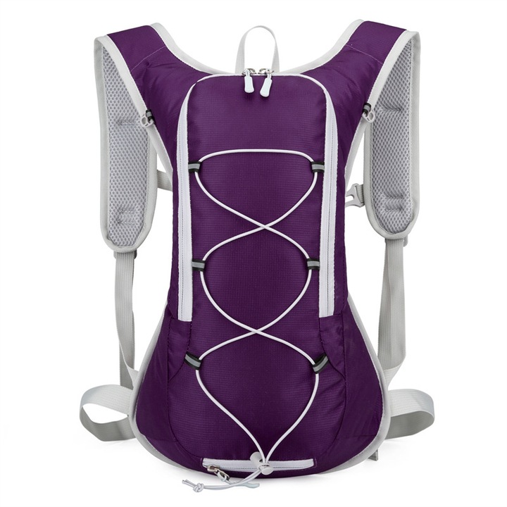 Rucsac sport, ciclism, drumetie, model AG71, sistem prindere casca, mov