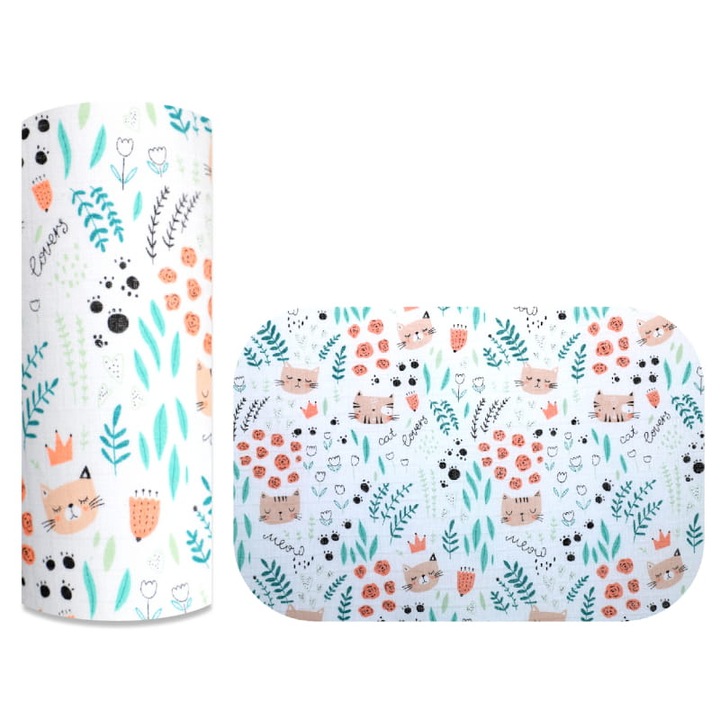 Пелени, Ega Kids, Tetra, 70 х 80 см, Многоцветни, Био