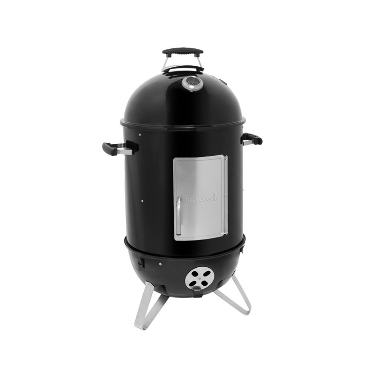 Afumator si gratar emailat, Barbecook BC-SMO-5014 Oskar M negru, 44 cm