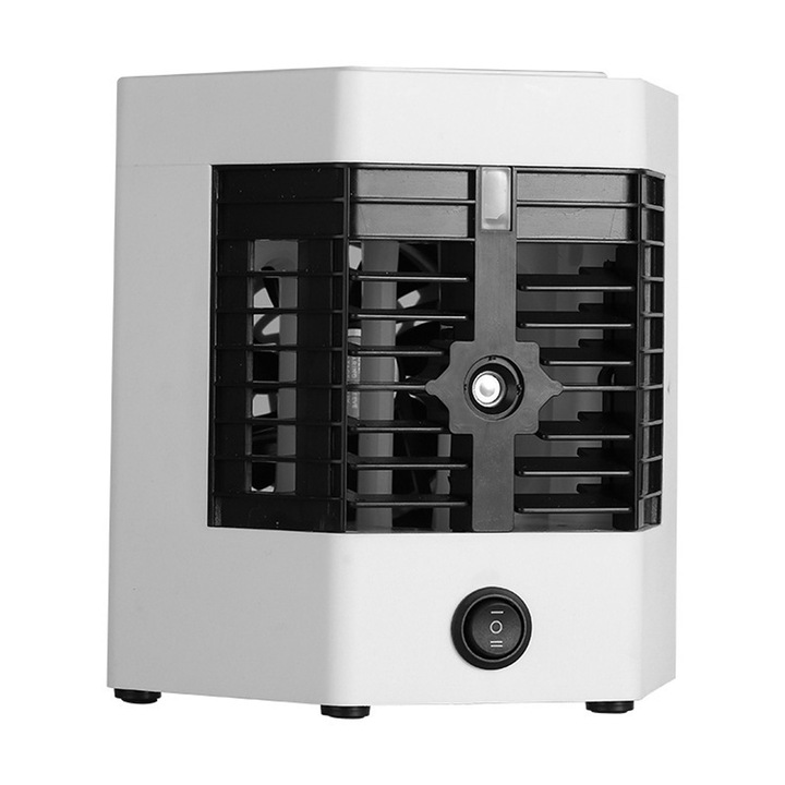 Racitor de aer personal, portabil, silentios, cu iluminare de noapte, alb