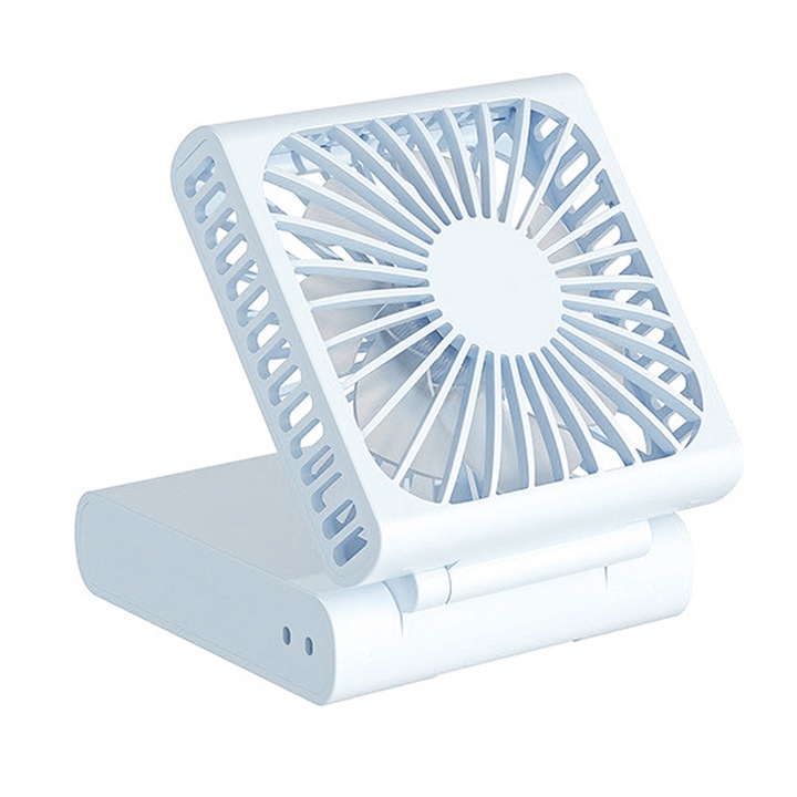 Вентилатор, преносим, регулируем, 3 скорости, сгъваем, безшумна работа, бял