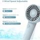 Ventilator portabil, ABS, 3 viteze, incarcare USB, alb