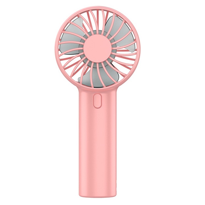 AMRINUGL hordozható ventilátor, újratölthető akkumulátorral, 3 sebesség, rózsaszín, 13,5x6,1 cm