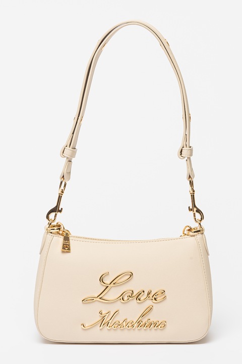Love Moschino, Fémlogós műbőr válltáska, Tevebarna